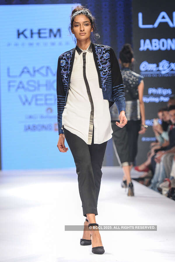 A model walks the ramp