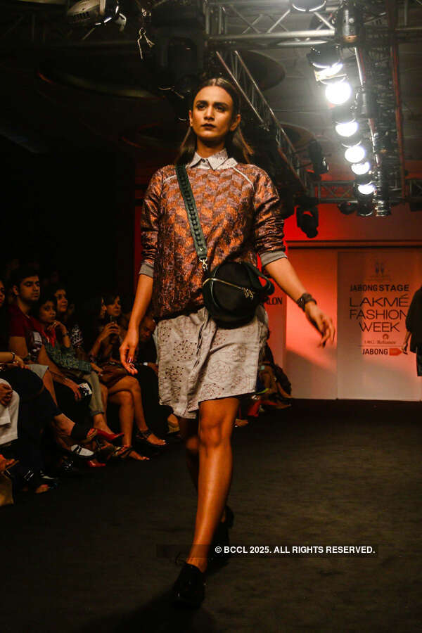 A model walks the ramp