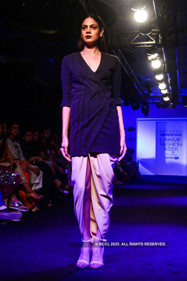 A model walks the ramp