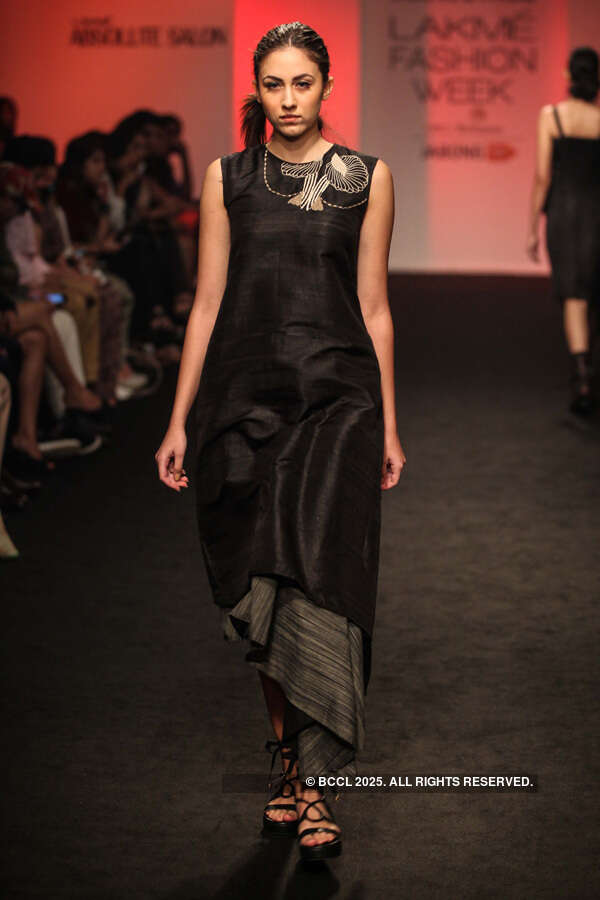 A model walks the ramp