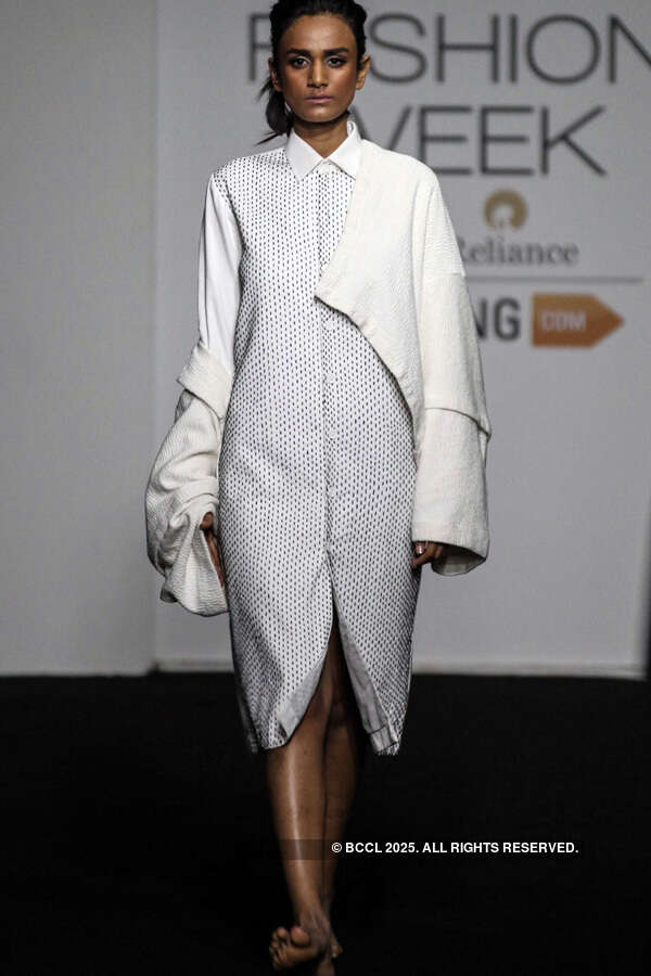 A model walks the ramp