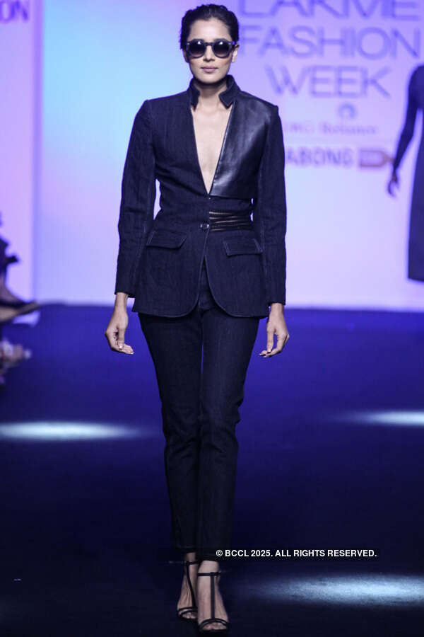 A model walks the ramp