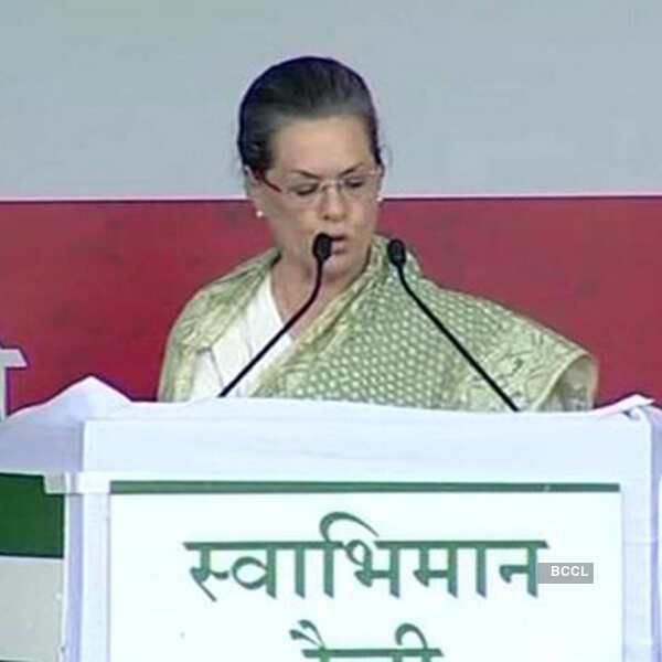 Sonia Gandhi addresses 'Swabhiman' rally
