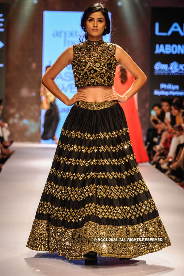 A model walks the ramp