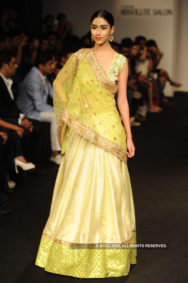 A model walks the ramp