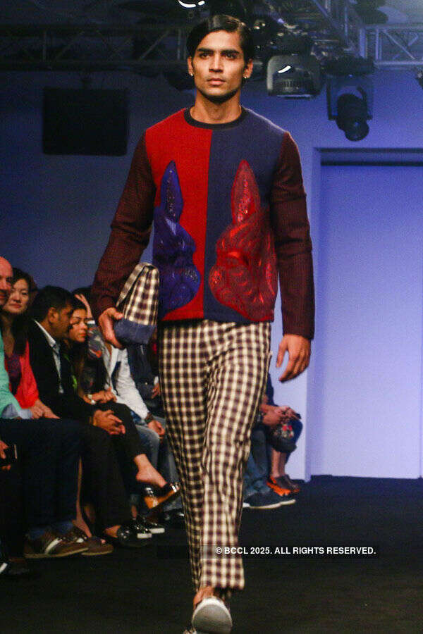 A model walks the ramp