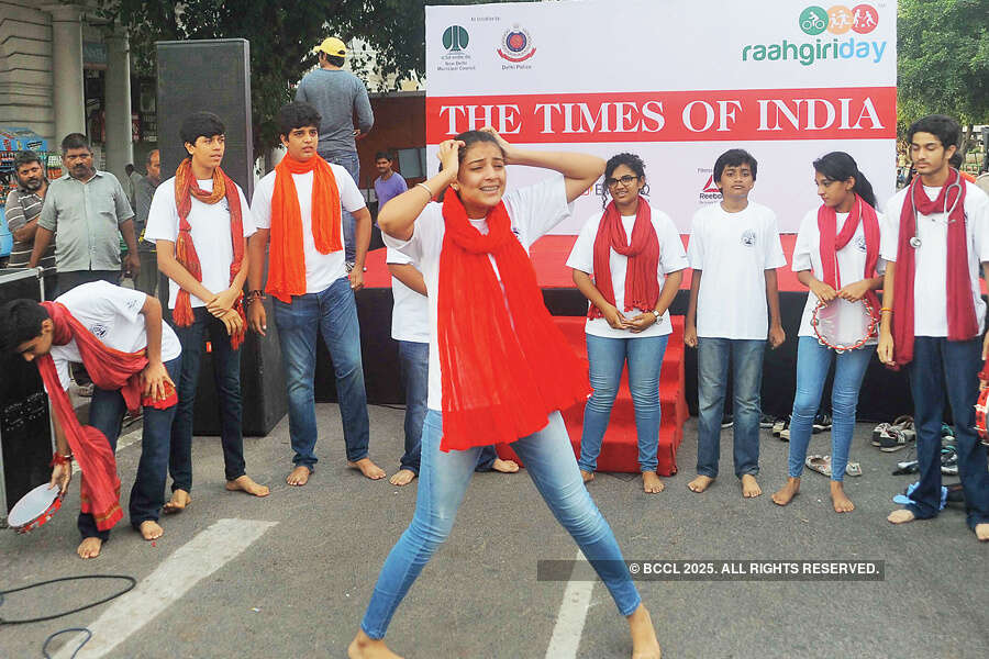 A student of Modern School performs