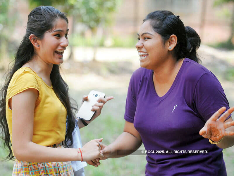 Arushi Nigam and Aparajita during  the auditions of the Clean & Clear Delhi Times Fresh Face 2015