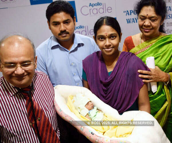 The new born with father