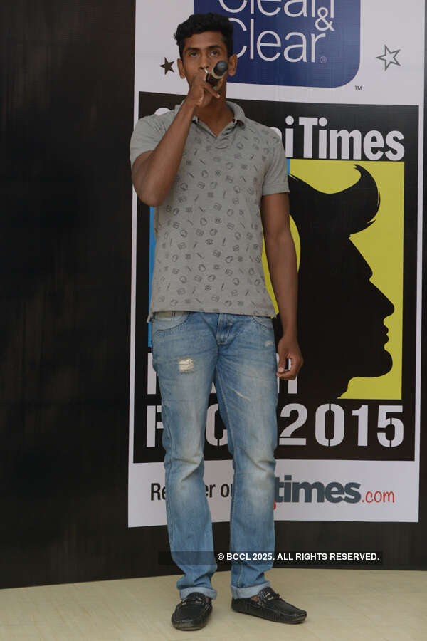 Naveen, second runner-up, during the Clean & Clear Chennai Times Fresh Face 2015 auditions