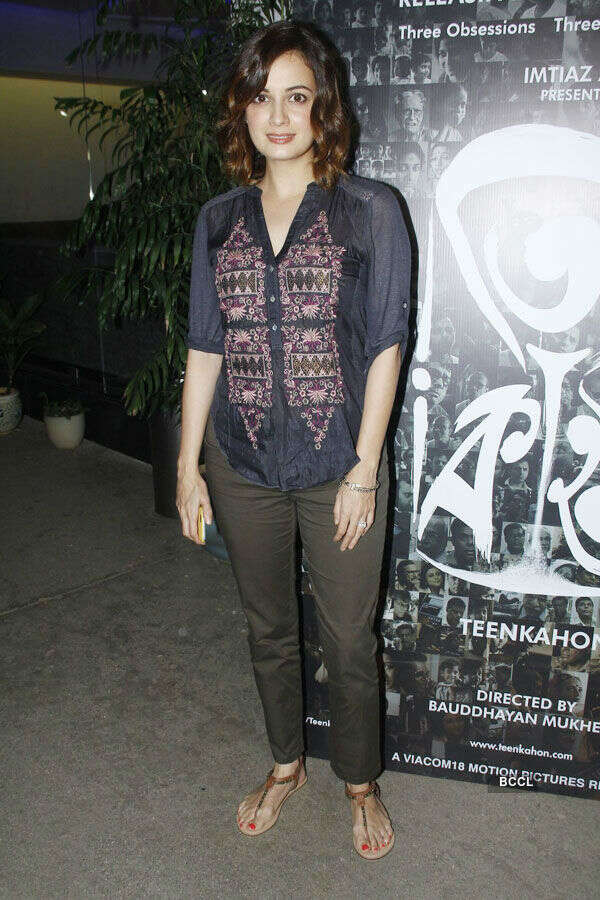 Dia Mirza attends the screening of Bengali film