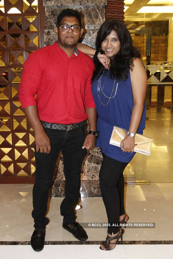 Vivek and Pavithra during a party