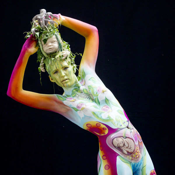 People smeared in Body paint