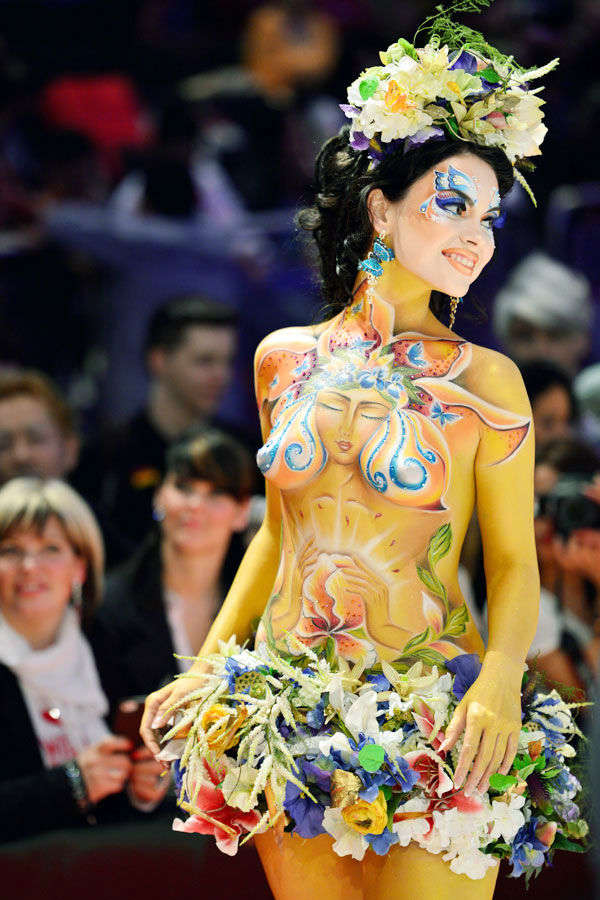 People smeared in Body paint