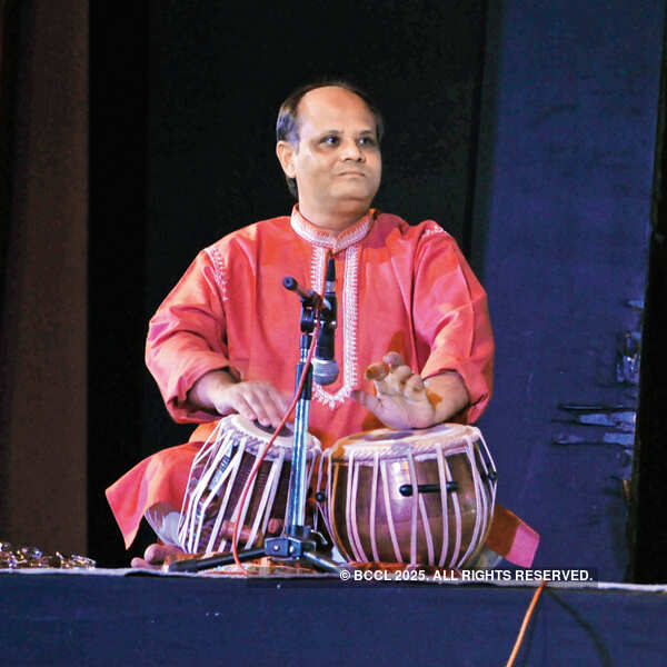 Tabla player Sudhir Pandey performs