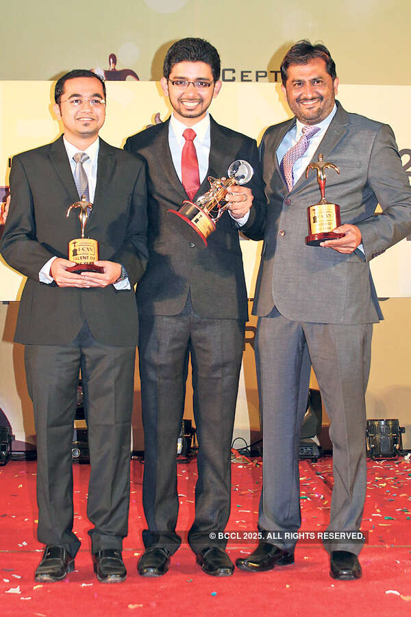 Sujay Anjankar, Tejesh Muni and Aditya Joshi during the fifth annual InfoCepts Character Awards Night