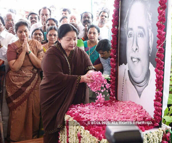 Chief Minister J Jayalalithaa paying floral