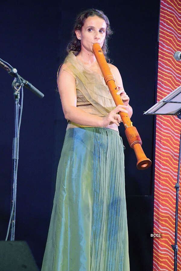 Belen Gonzalez Castano performs during the three-day world flute festival