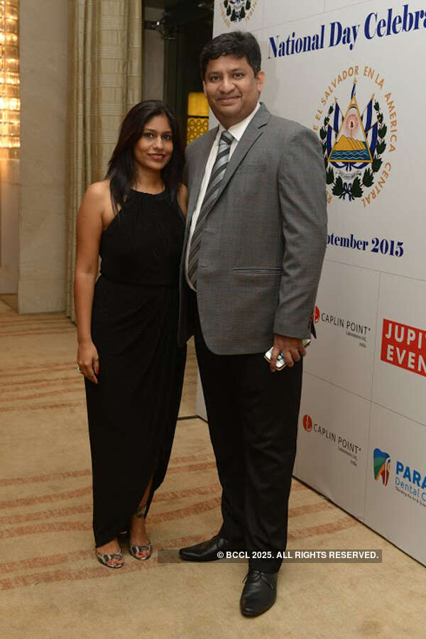 Nilaya and Yashwanth pose during El Salvador&rsquo;s National Day