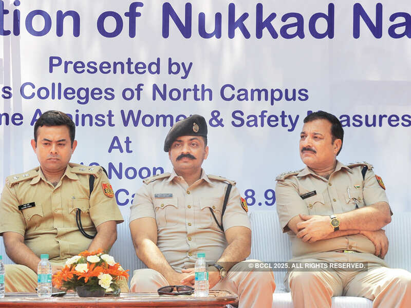 Satish Chander, ACP, Civil Lines during a nukkad natak