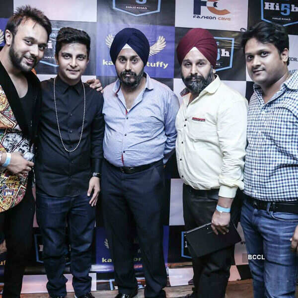 Designer duo Ravinder and Tejinder Singh pose with Shanu Chauhan