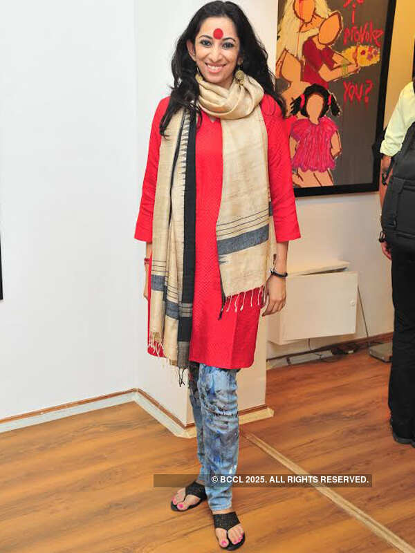 Sravanthi during an exhibition and panel discussion