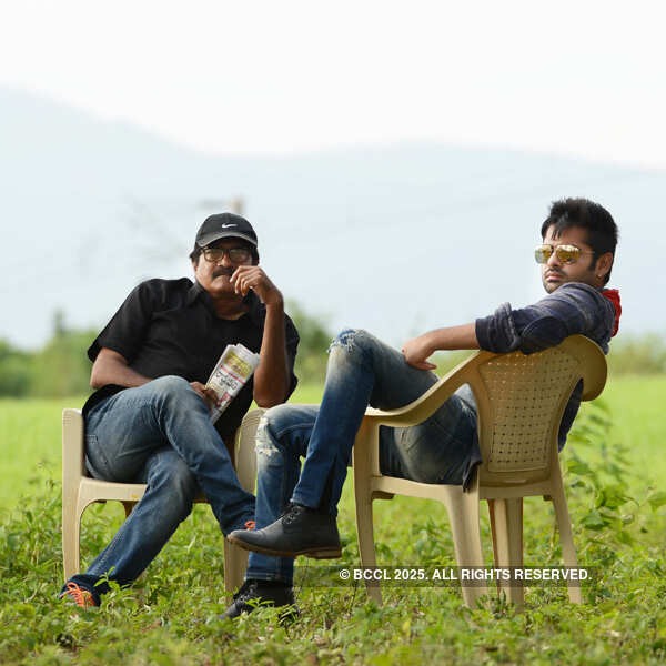 Ram on the sets of Telugu movie Shivam