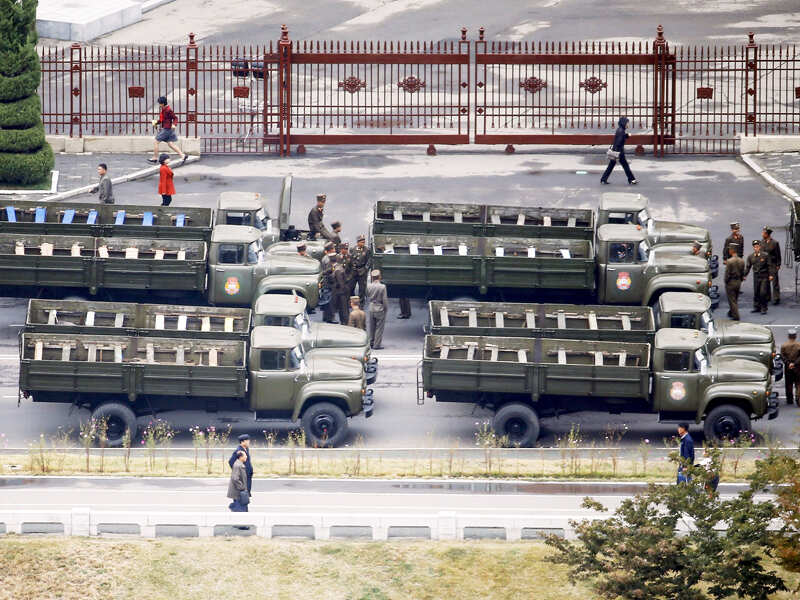 North Korea stages massive military parade