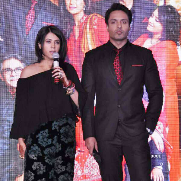 Mona Singh and Iqbal Khan with Ekta Kapoor during the launch of Sony TV