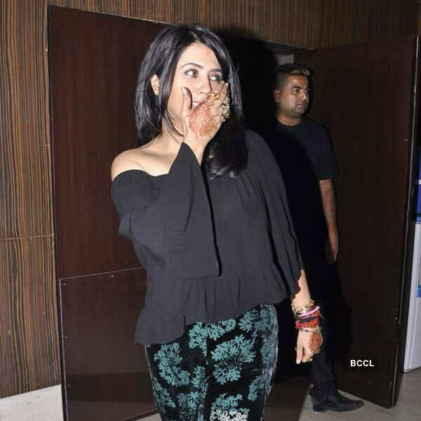 Mona Singh and Iqbal Khan with Ekta Kapoor during the launch of Sony TV