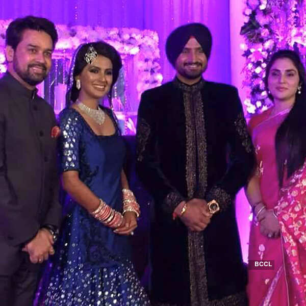 Harbhajan, Geeta&rsquo;s wedding reception