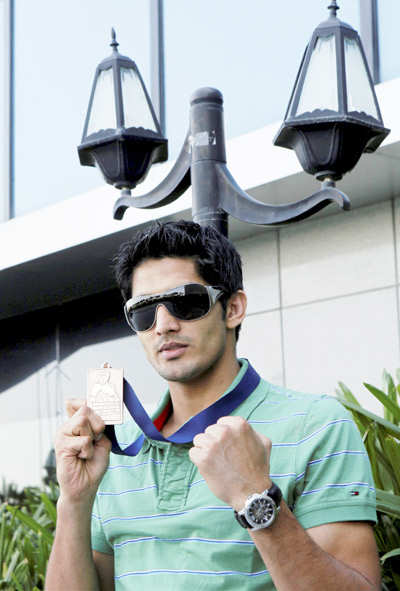 Vijender Singh at a press meet