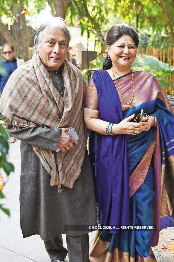 Ustad Amjad Ali Khan with wife Subhalakshmi during the Christmas lunch