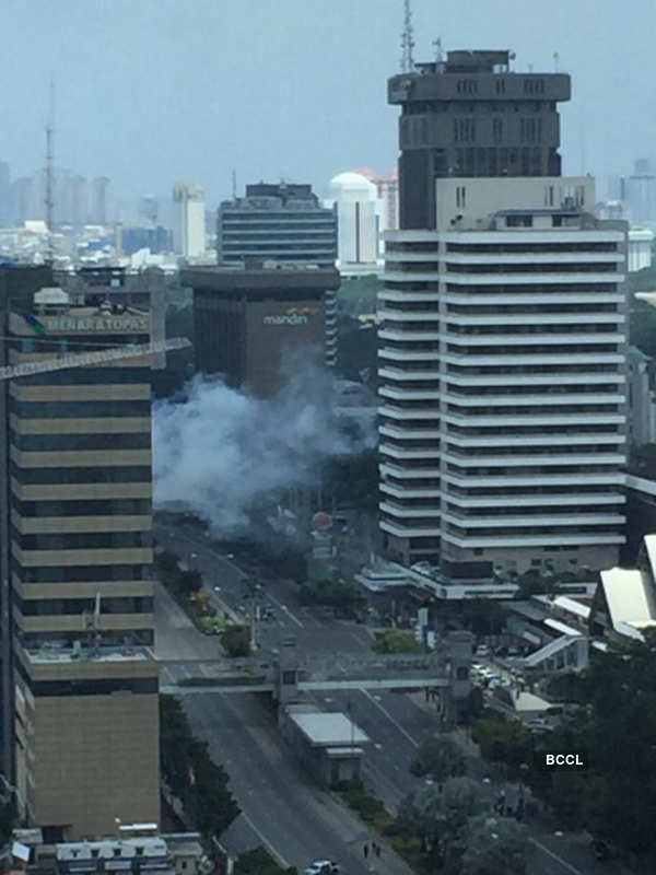 A Still From The Spot Of Terror Attacks In Jakarta, Indonesia ...