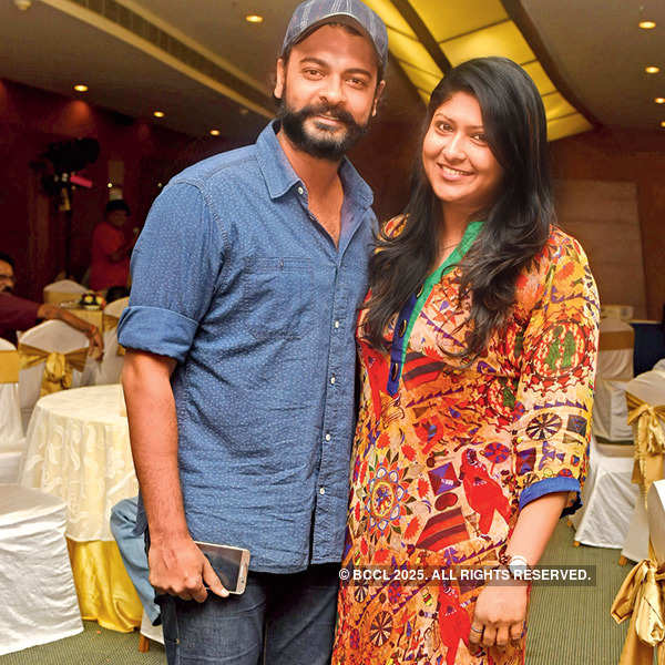 Abhinay ad Aparna during the success party of a theatre production ...