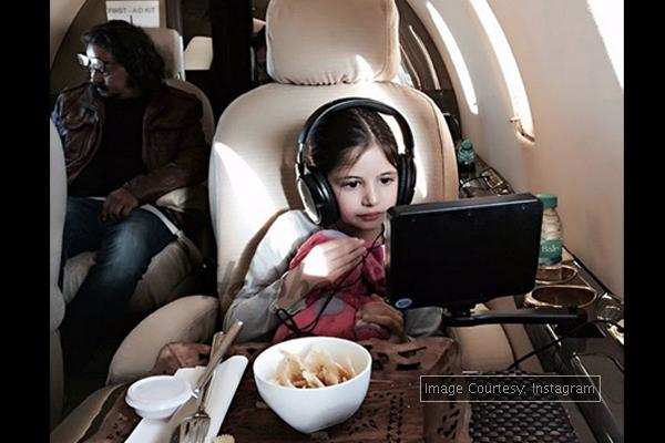 PIC: Harshaali Malhotra watching ‘Kick’ on chartered flight