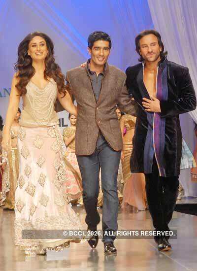 Designer Manish Malhotra with Kareena Kapoor & Saif Ali Khan