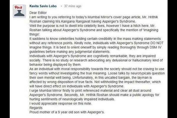 Hrithik slammed for alleging Kangana suffers from Asperger’s Syndrome