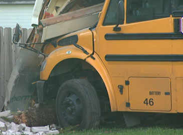 School bus crashes into house in Houston