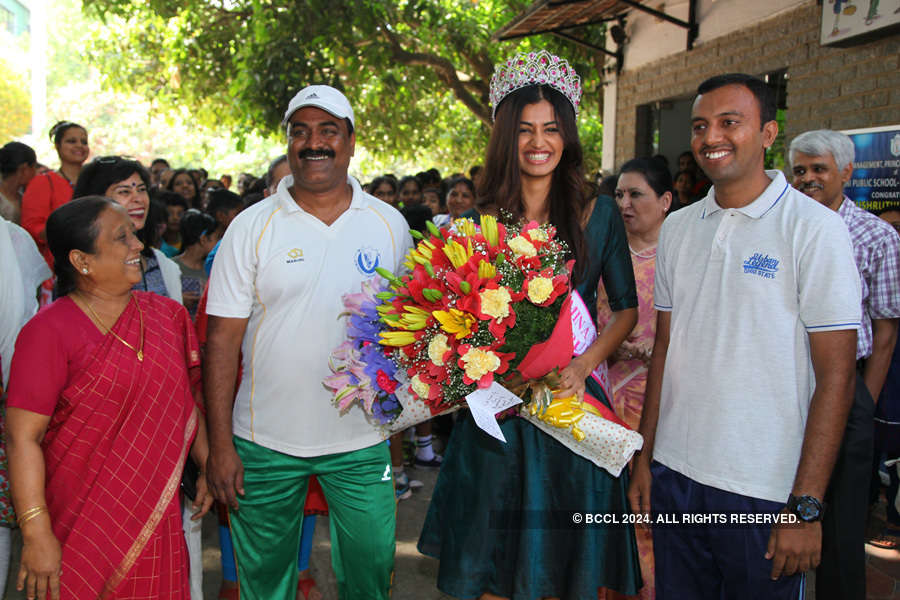 Miss India runner-up visits her school