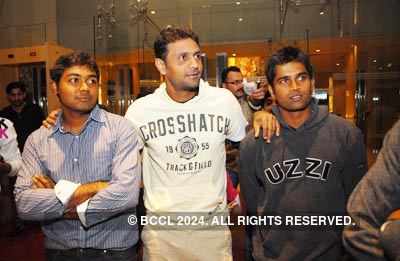 Rahul Dravid with the team