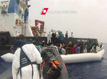 Italian coast guard rescues around 381 migrants from Mediterranean Sea