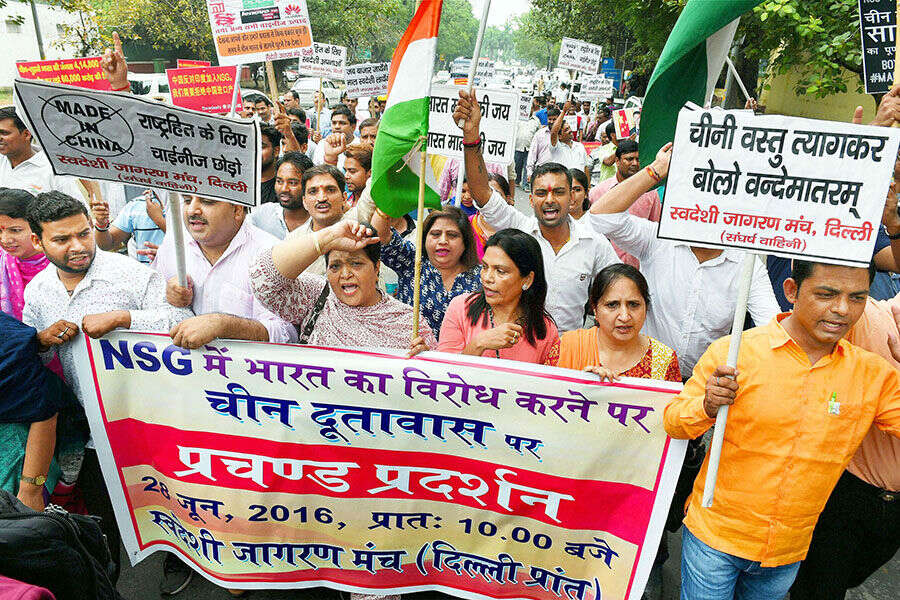Protest against China in Delhi