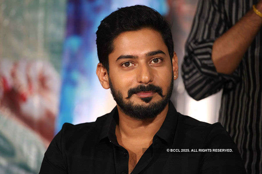 Prajwal Devaraj all smiles during the press meet of Kannada film ...