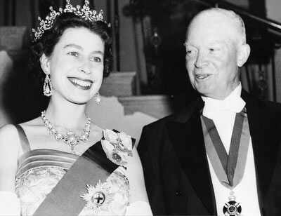 Queen Elizabeth with Dwight D. Eisenhower