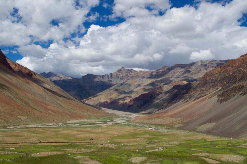 Stream in Nubra valley in Hunder, Nubra valley, Ladakh, India