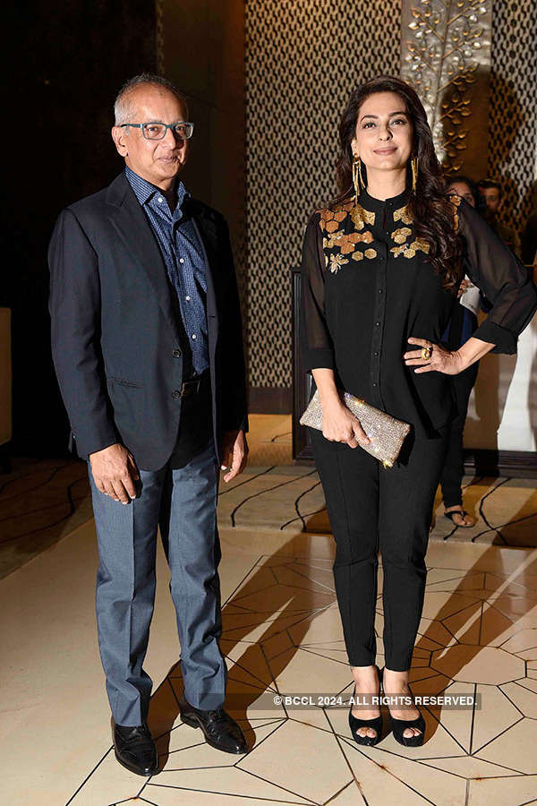 Juhi Chawla with her businessman husband Jay Mehta ​during a party organised by Tanishaa Mukerji&#39;s NGO, STAMP, in Mumbai - Photogallery