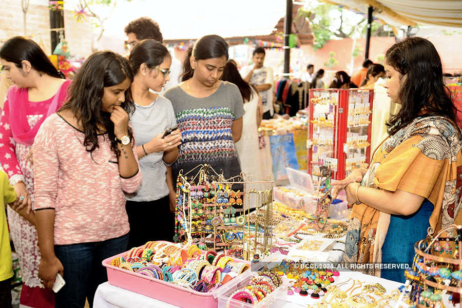 Shopping at flea market