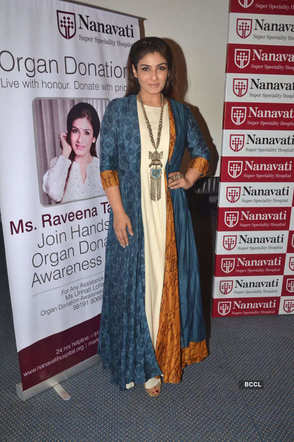 Raveena joins organ donation awareness drive
