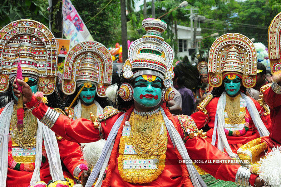 A scene from the Athachamayam procession which marks the beginning of ...
